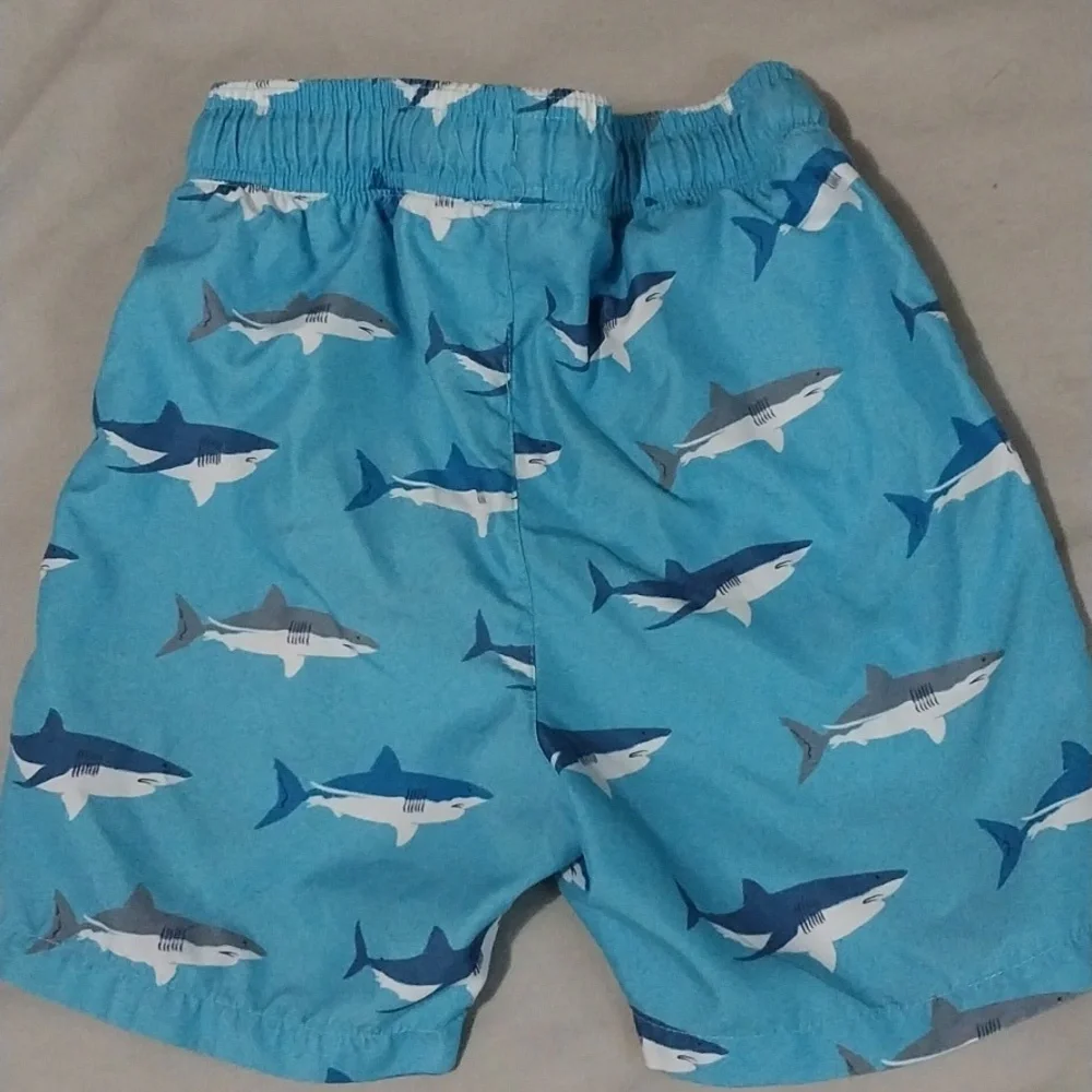 P.S. From Aeropostale Blue Shark Print Swim Shorts 4T